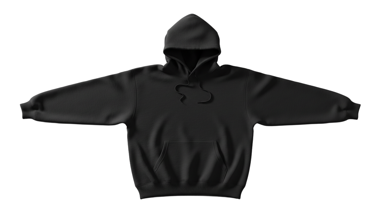 black hoodie mockup png PNG transparent background