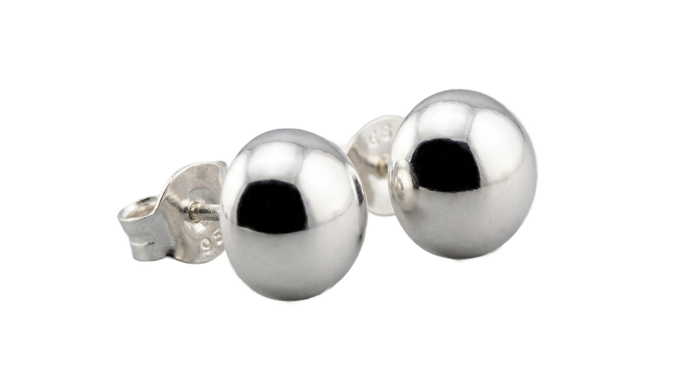 png silver stud earrings PNG transparent background
