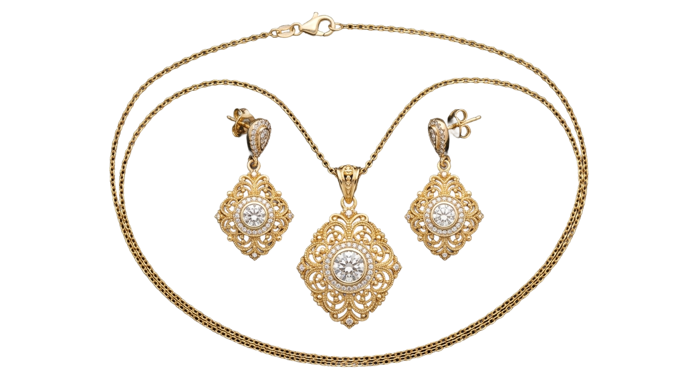 png gold necklace set PNG transparent background