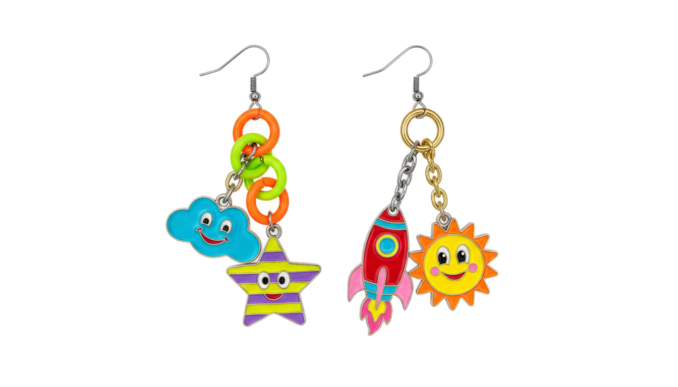 cartoon earrings png PNG transparent background