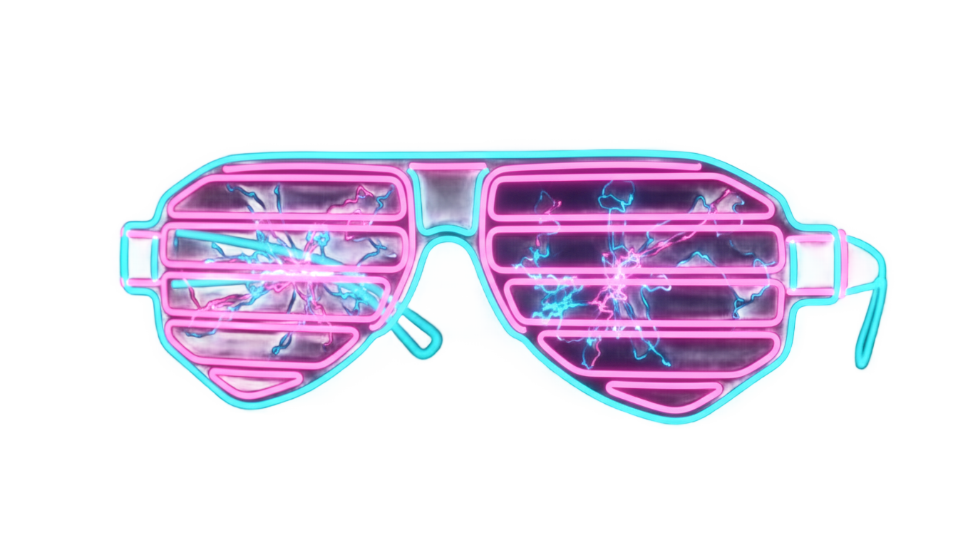 neon sunglasses png PNG transparent background