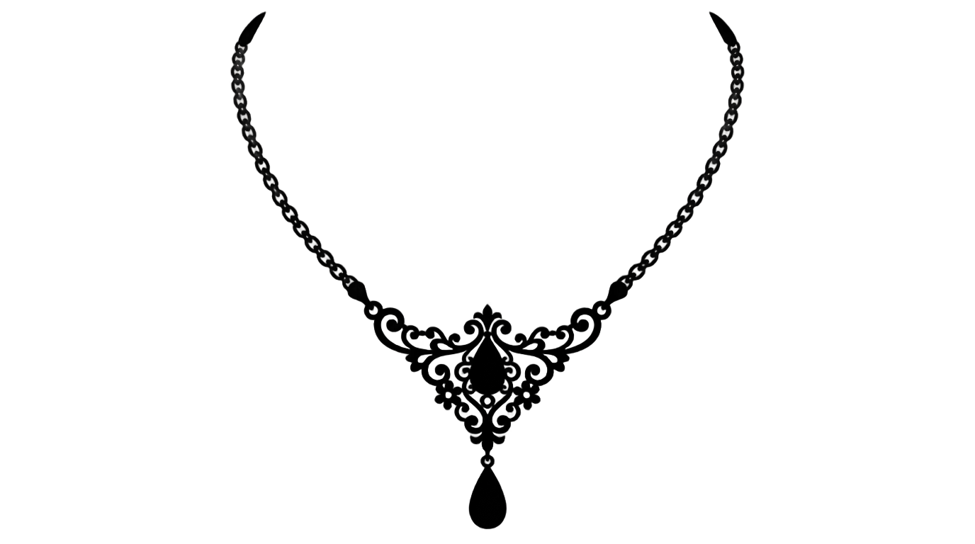 necklace silhouette png PNG transparent background