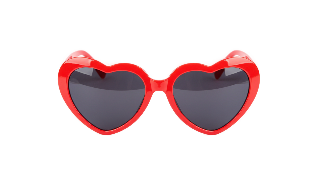 red heart sunglasses png PNG transparent background