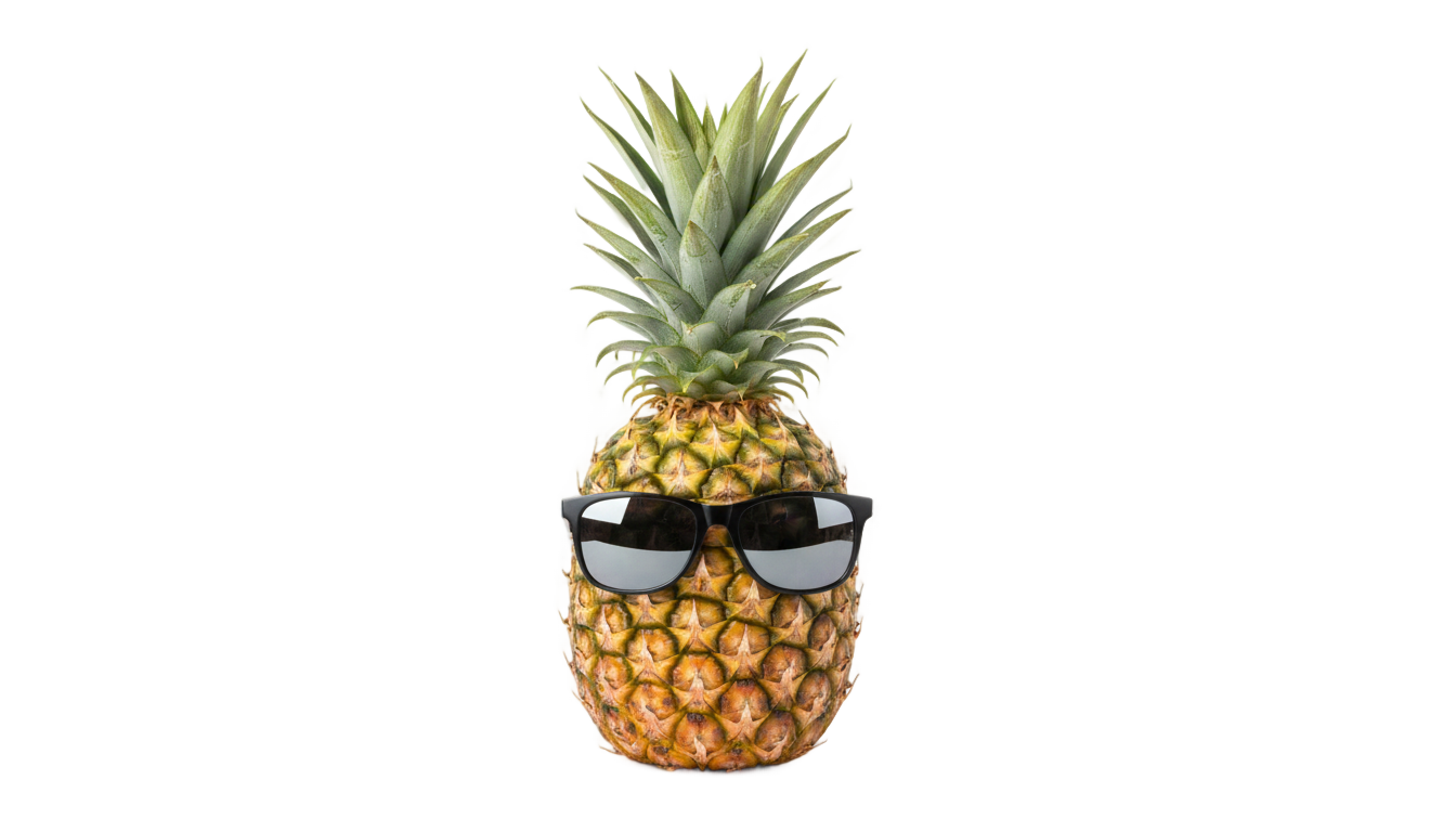 pineapple with sunglasses png PNG transparent background