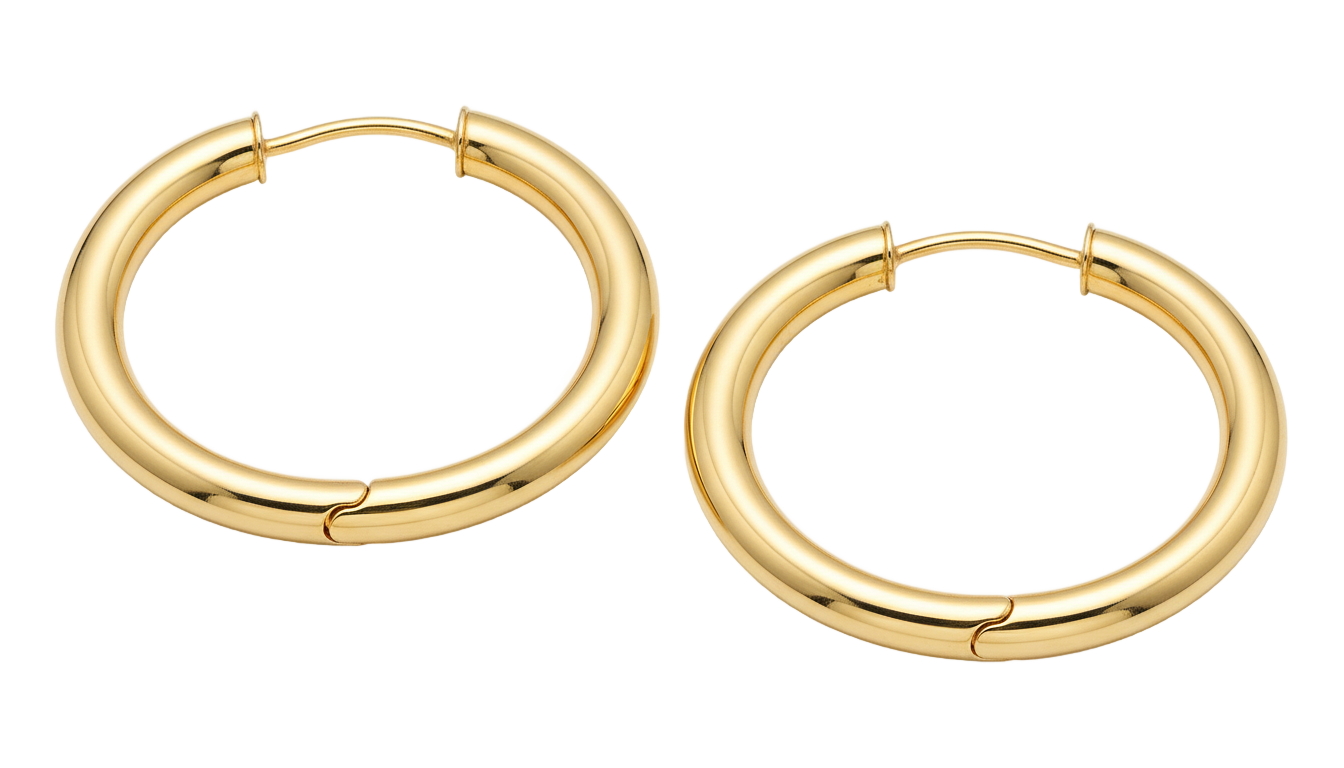 gold hoop earrings png PNG transparent background
