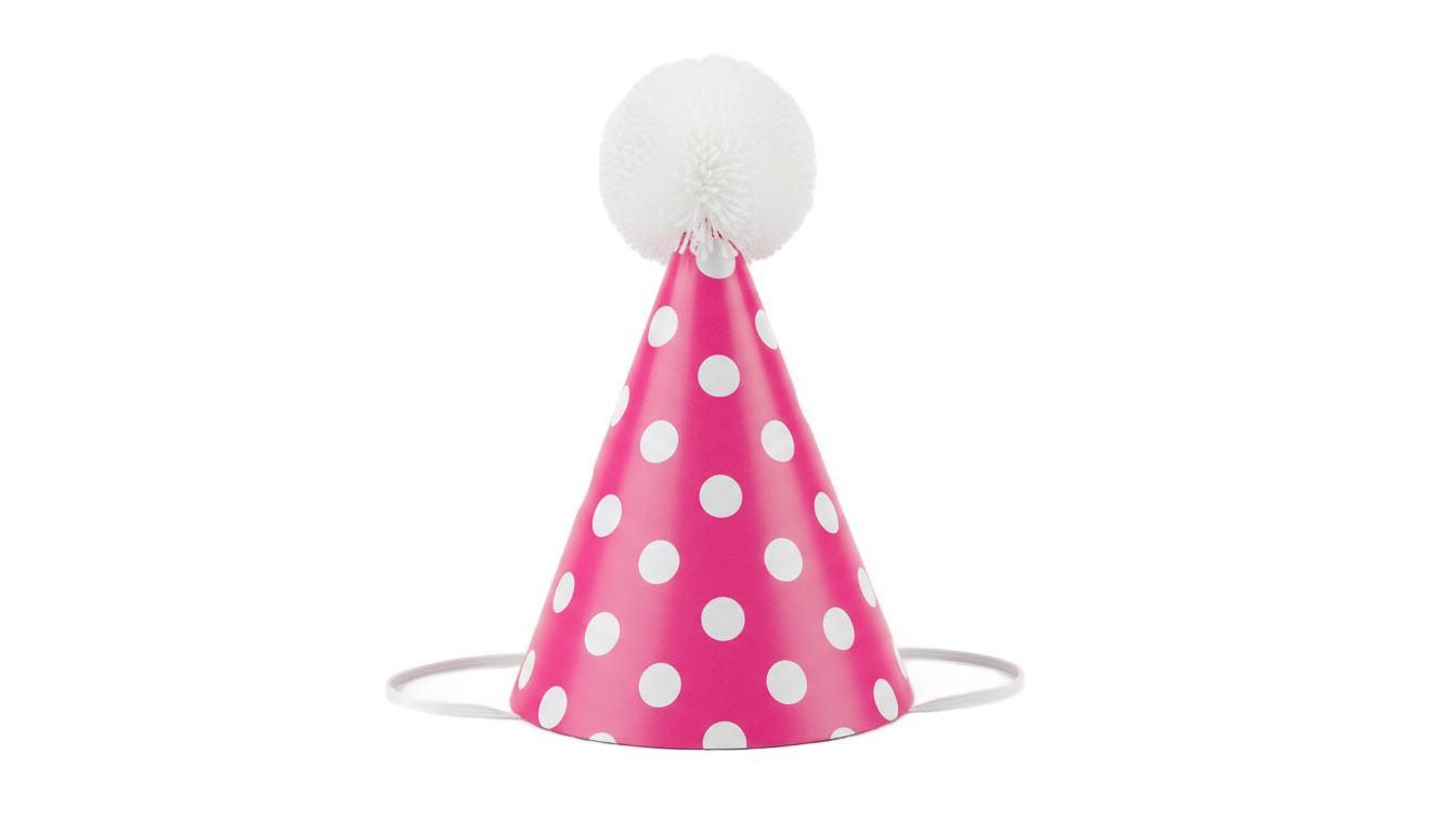 pink birthday hat png PNG transparent background