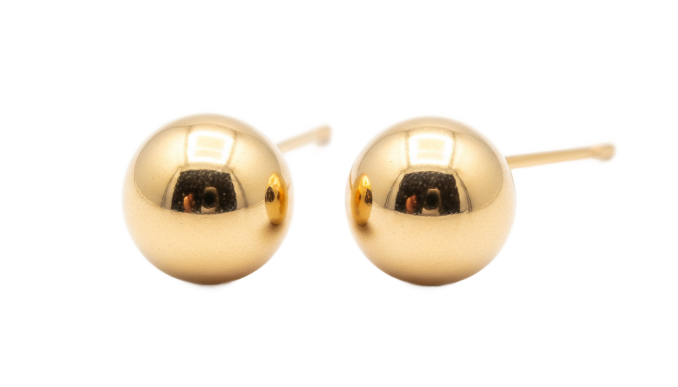 gold stud earrings png PNG transparent background