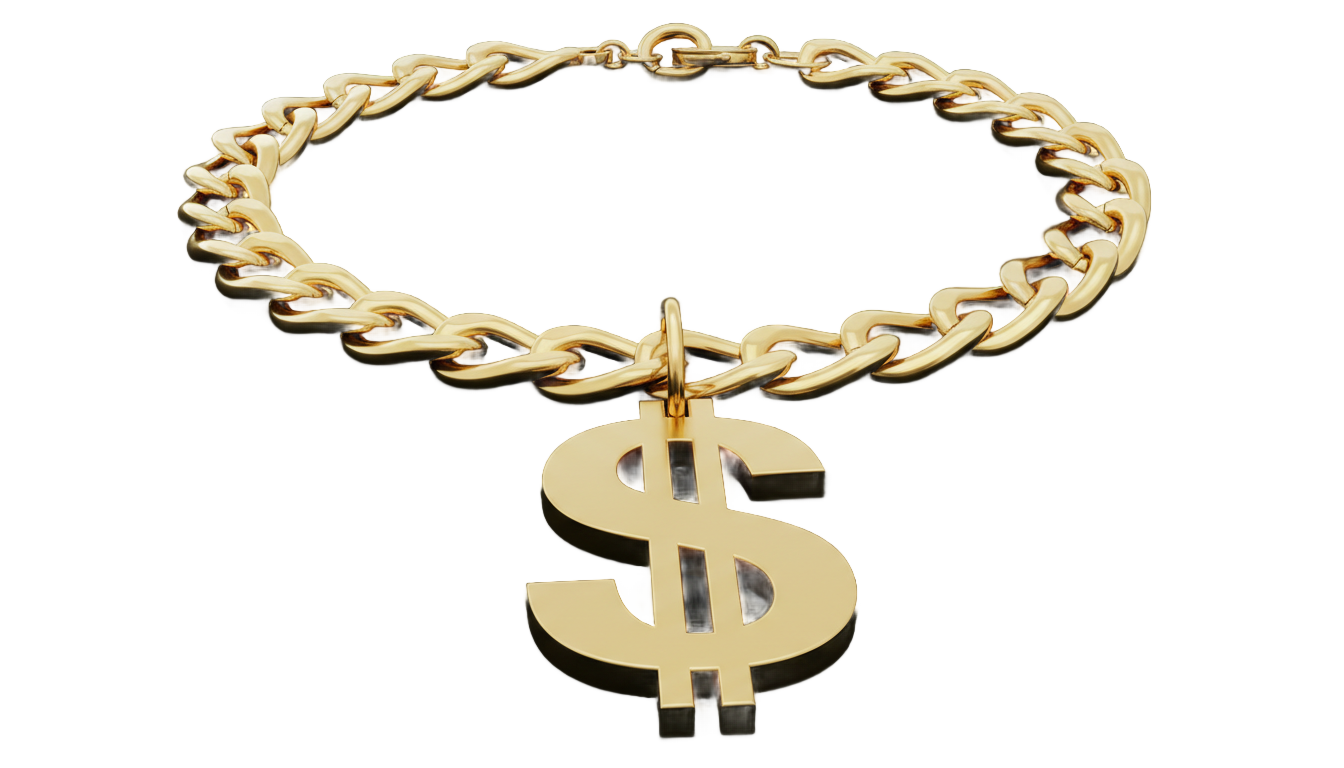 dollar necklace png PNG transparent background