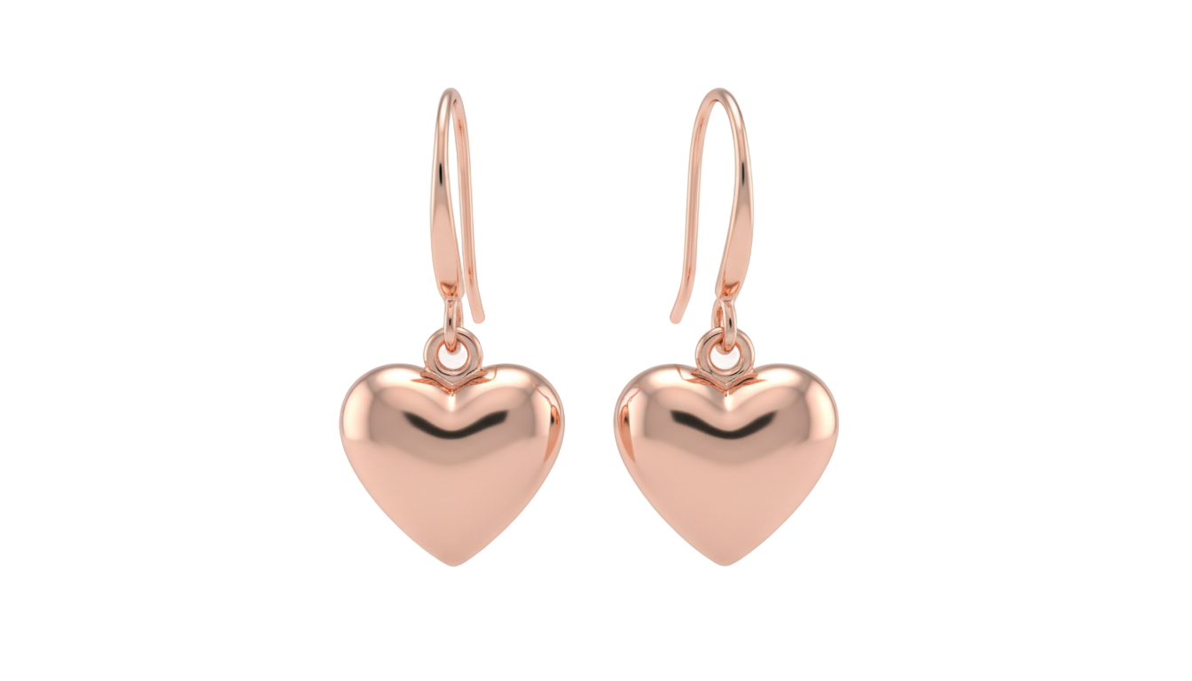 heart earrings png PNG transparent background