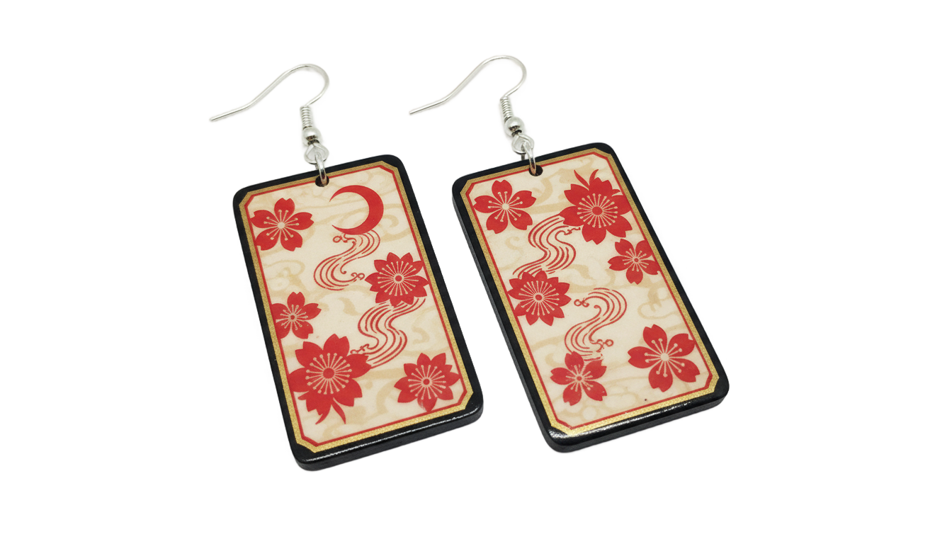 hanafuda earrings png PNG transparent background