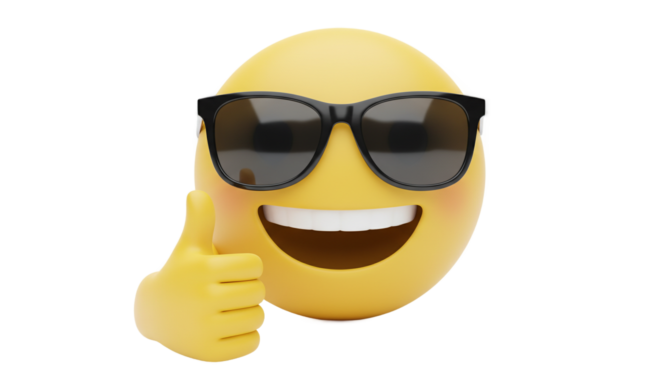 sunglasses thumbs up emoji png PNG transparent background