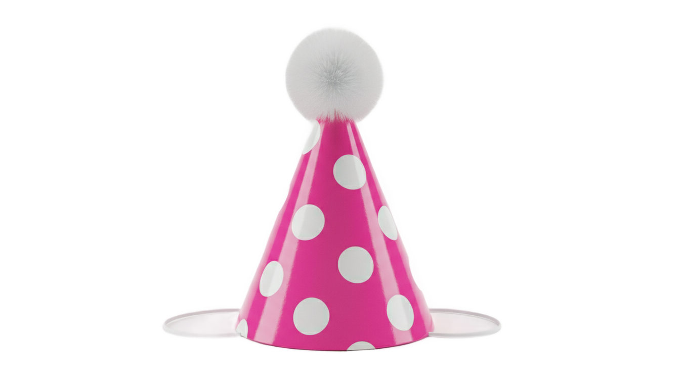 pink birthday hat png PNG transparent background