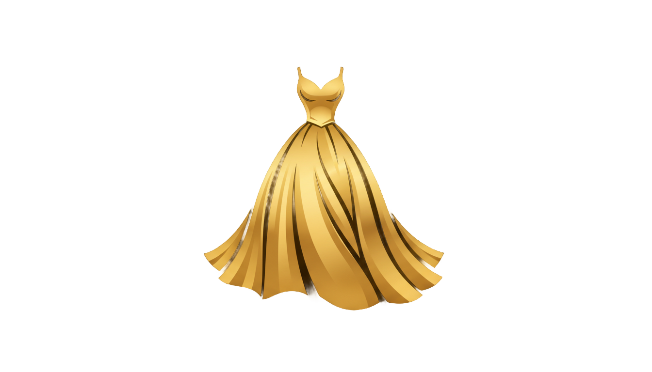 fashion design gold dress logo png PNG transparent background