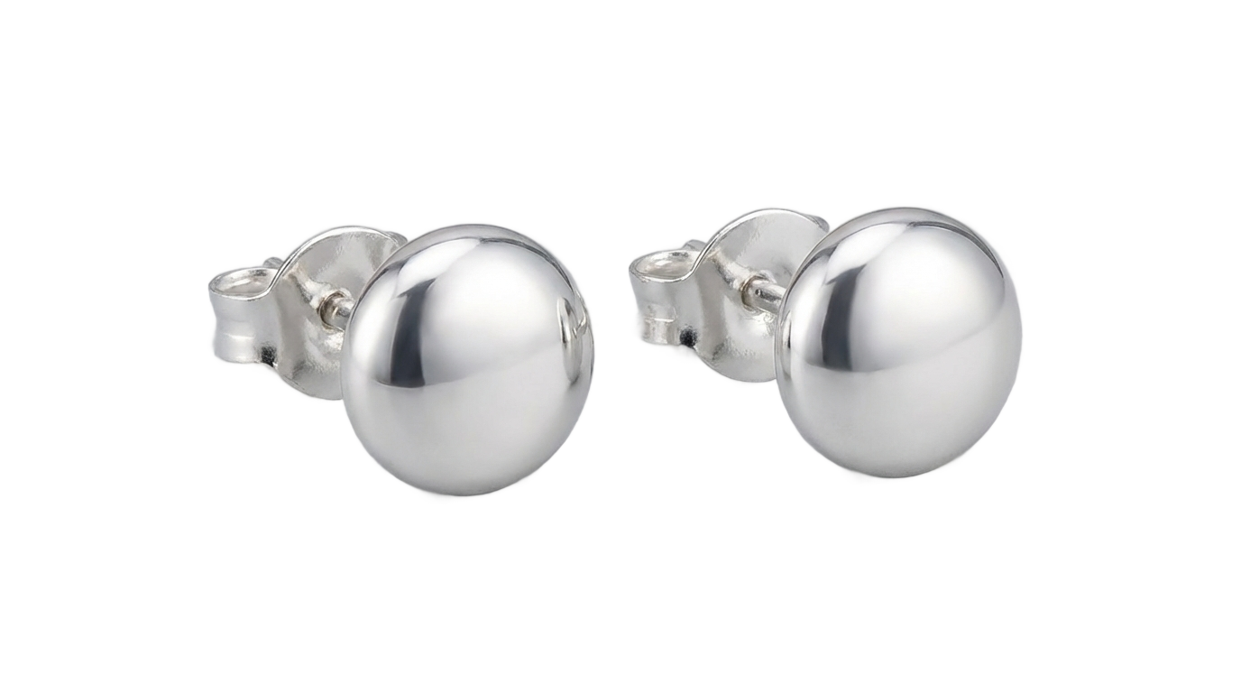 png silver stud earrings PNG transparent background