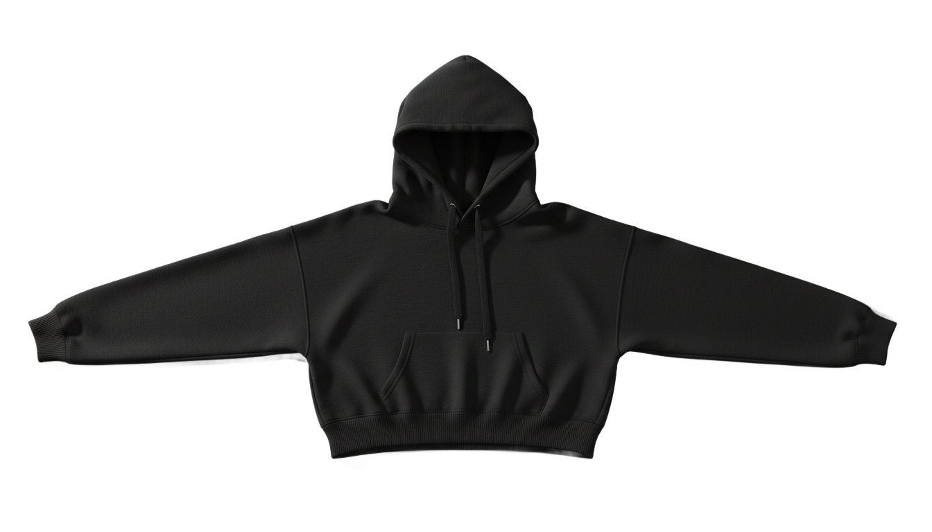 black cropped hoodie png PNG transparent background