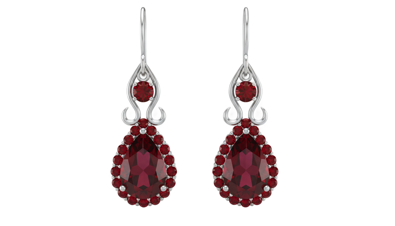 red earrings png PNG transparent background