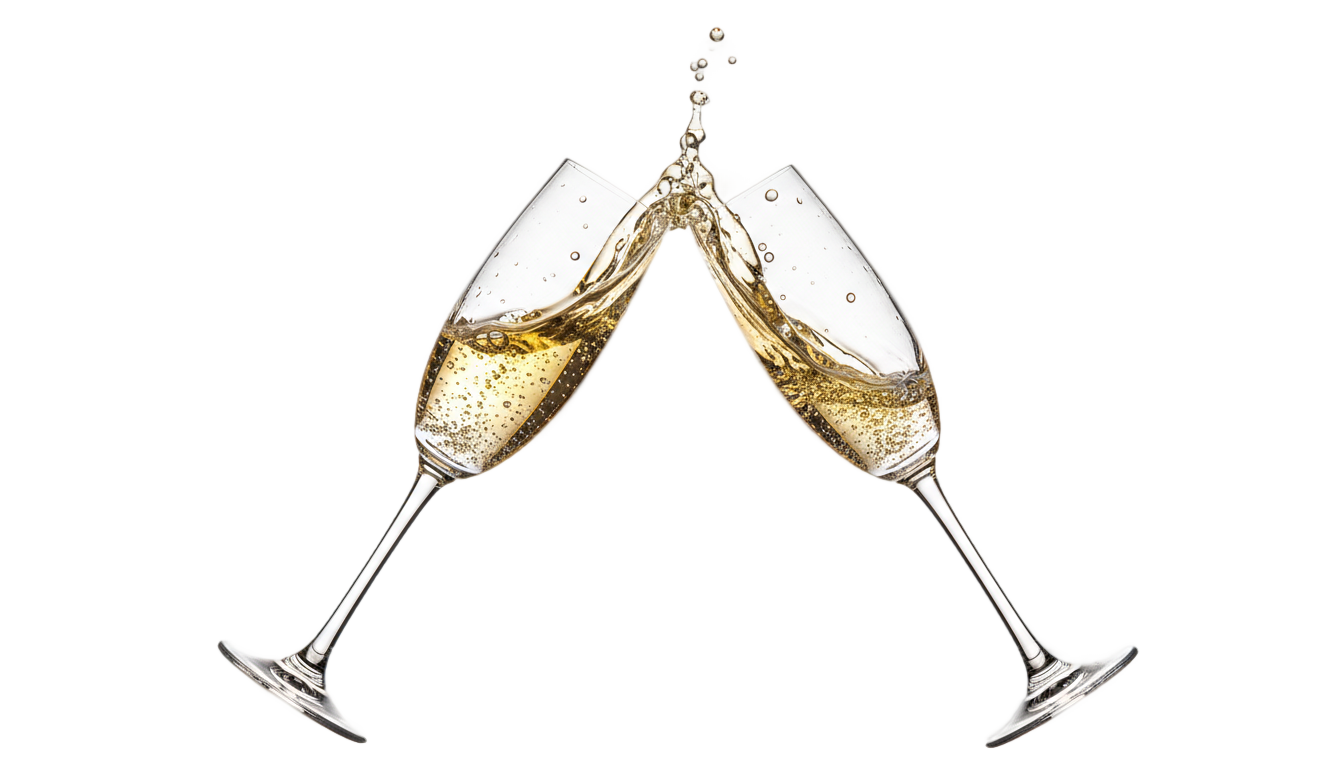 champagne glasses clinking png PNG transparent background