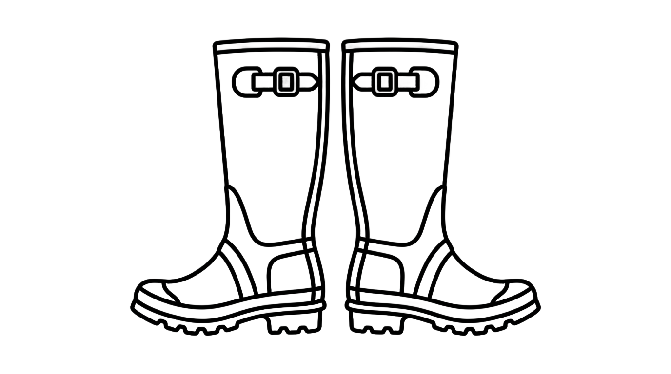 rain boots clipart black and white png PNG transparent background