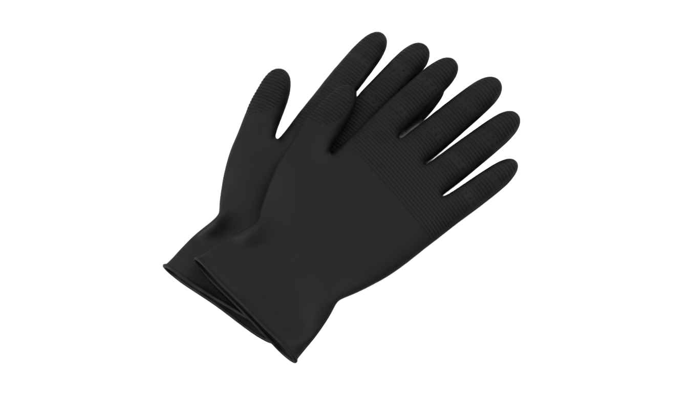 black nitrile gloves png PNG transparent background