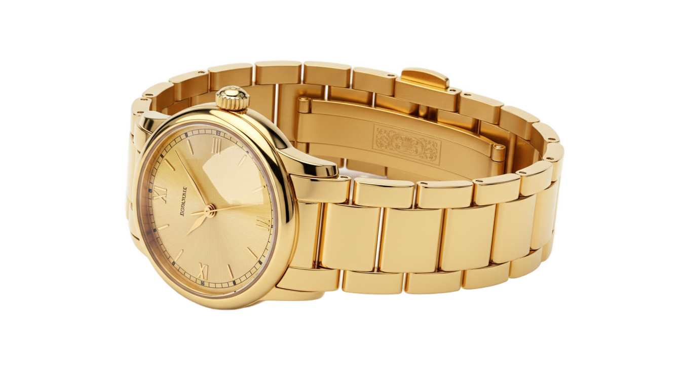 gold wrist watch png PNG transparent background