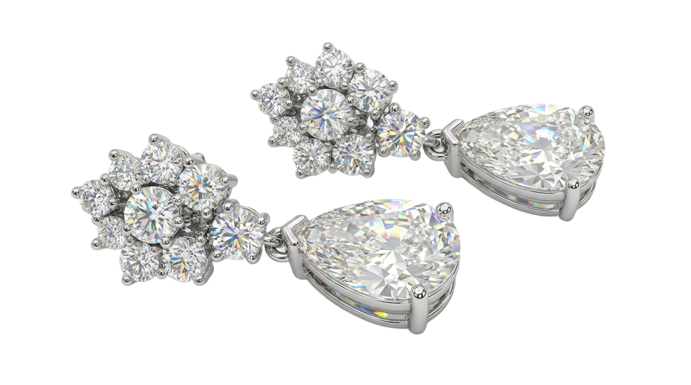 png online diamond earrings PNG transparent background
