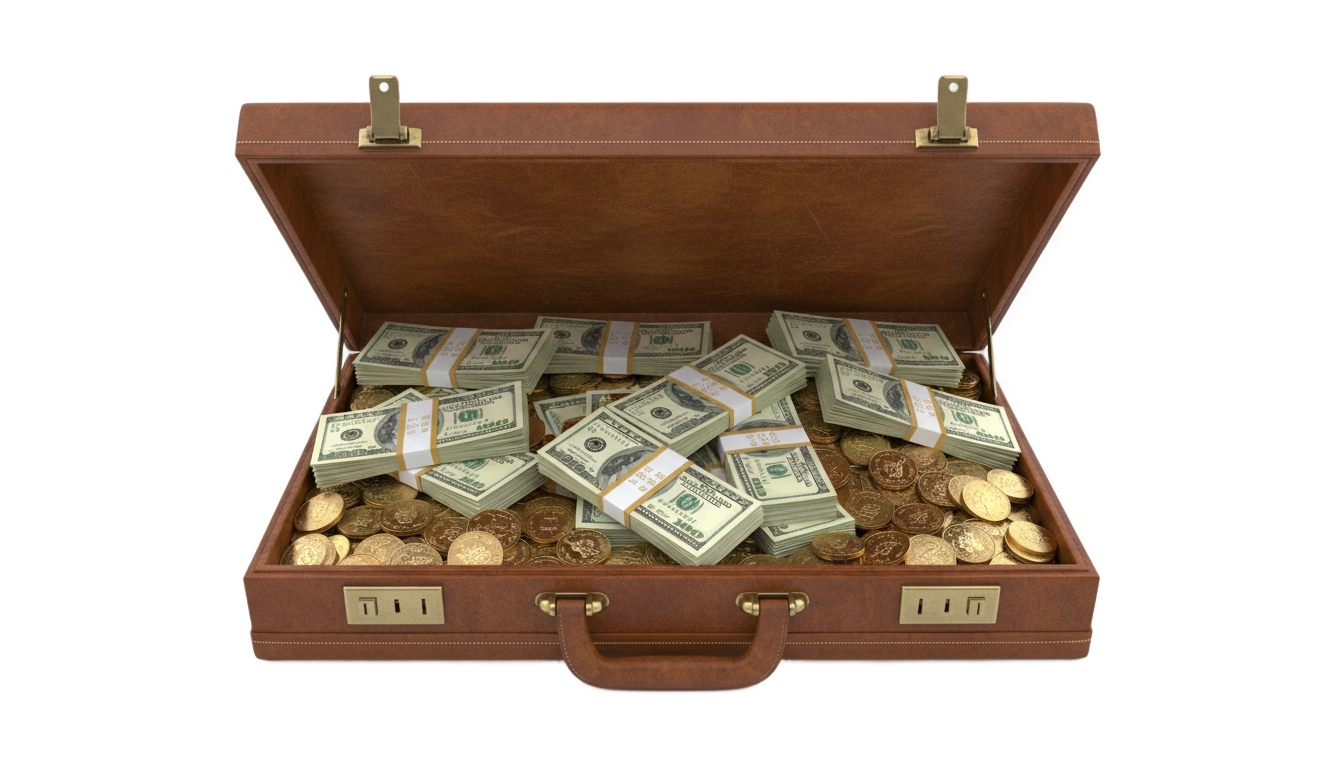 money suitcase png PNG transparent background