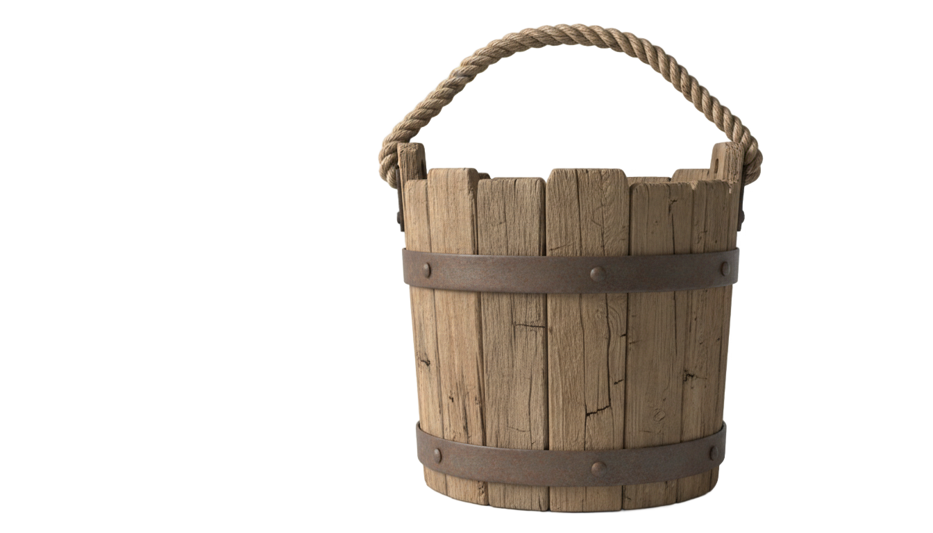 wooden bucket png PNG transparent background