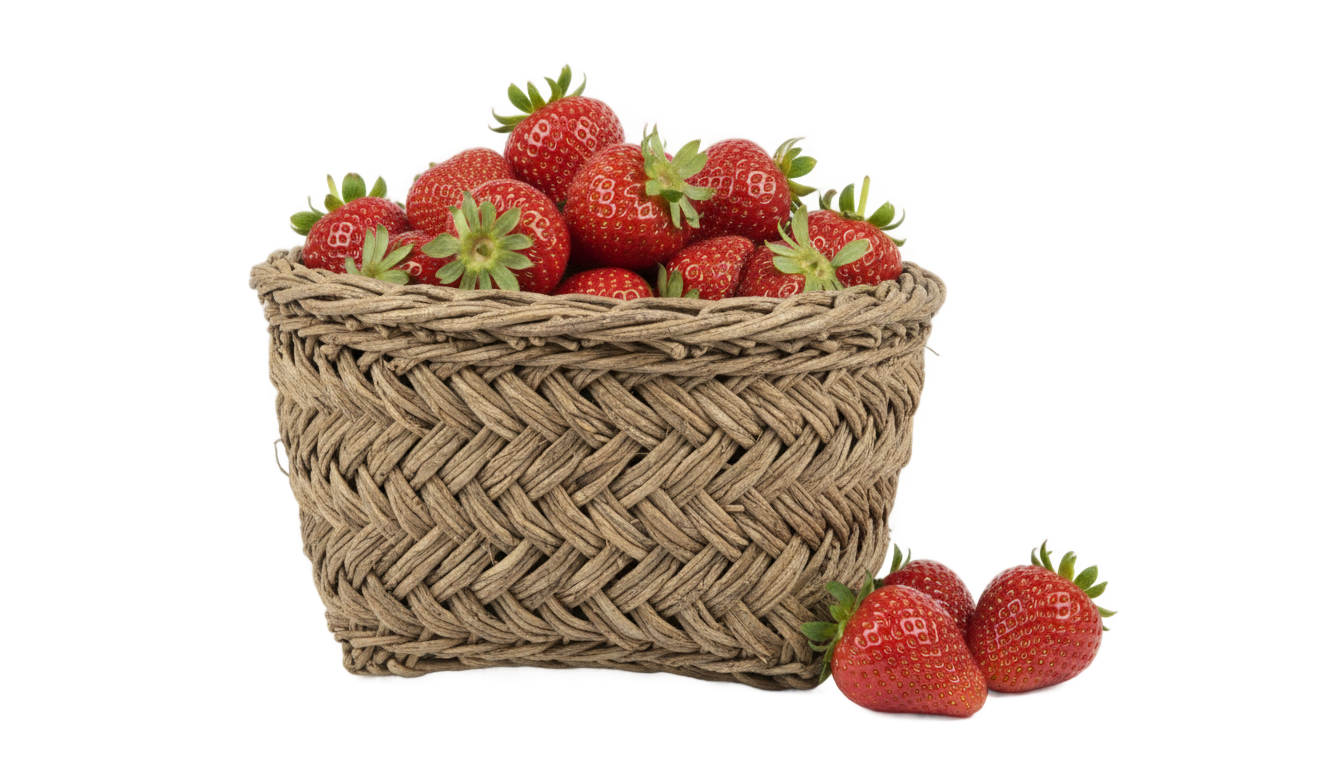 basket of strawberries png PNG transparent background