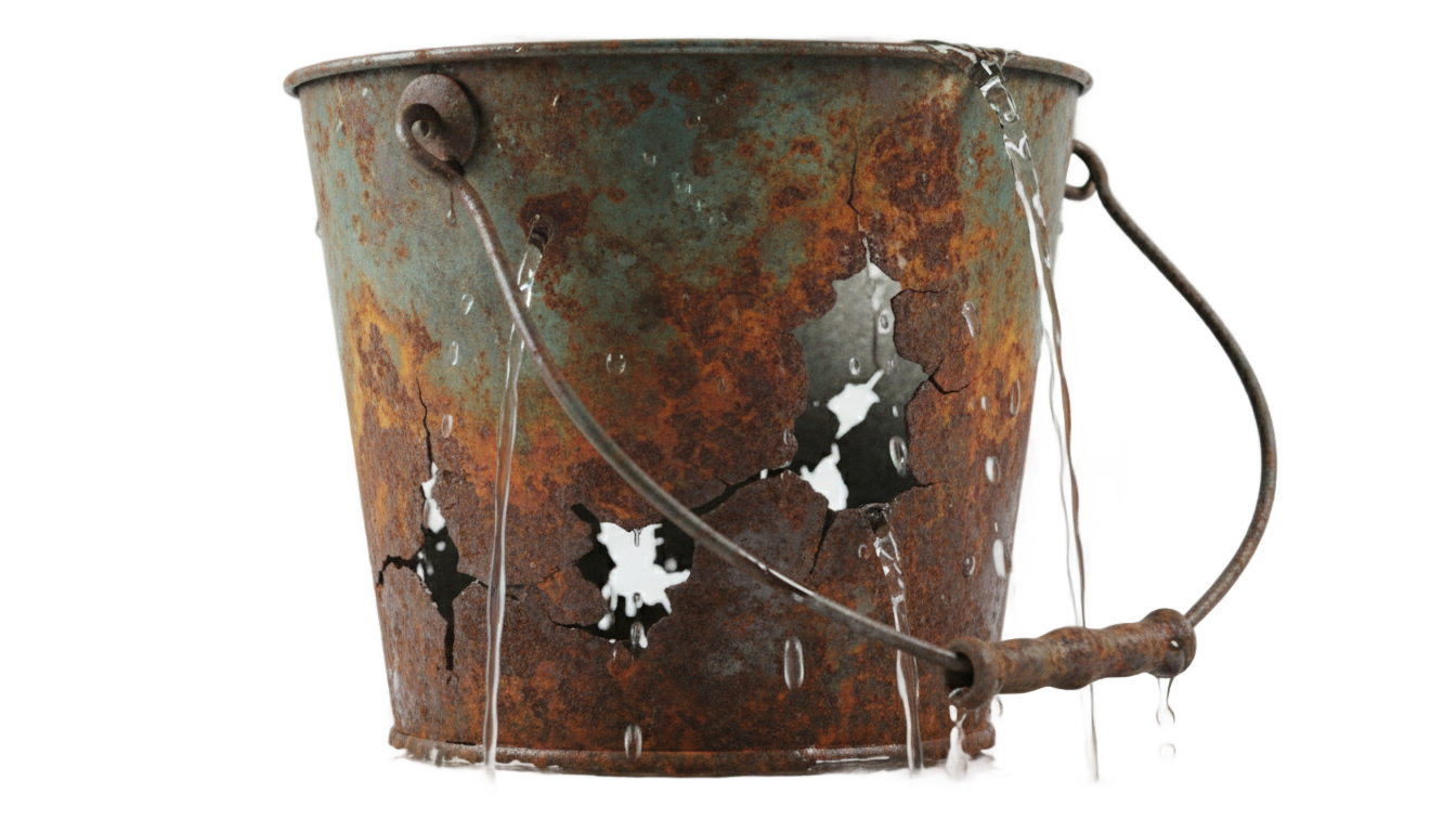leaky bucket png PNG transparent background