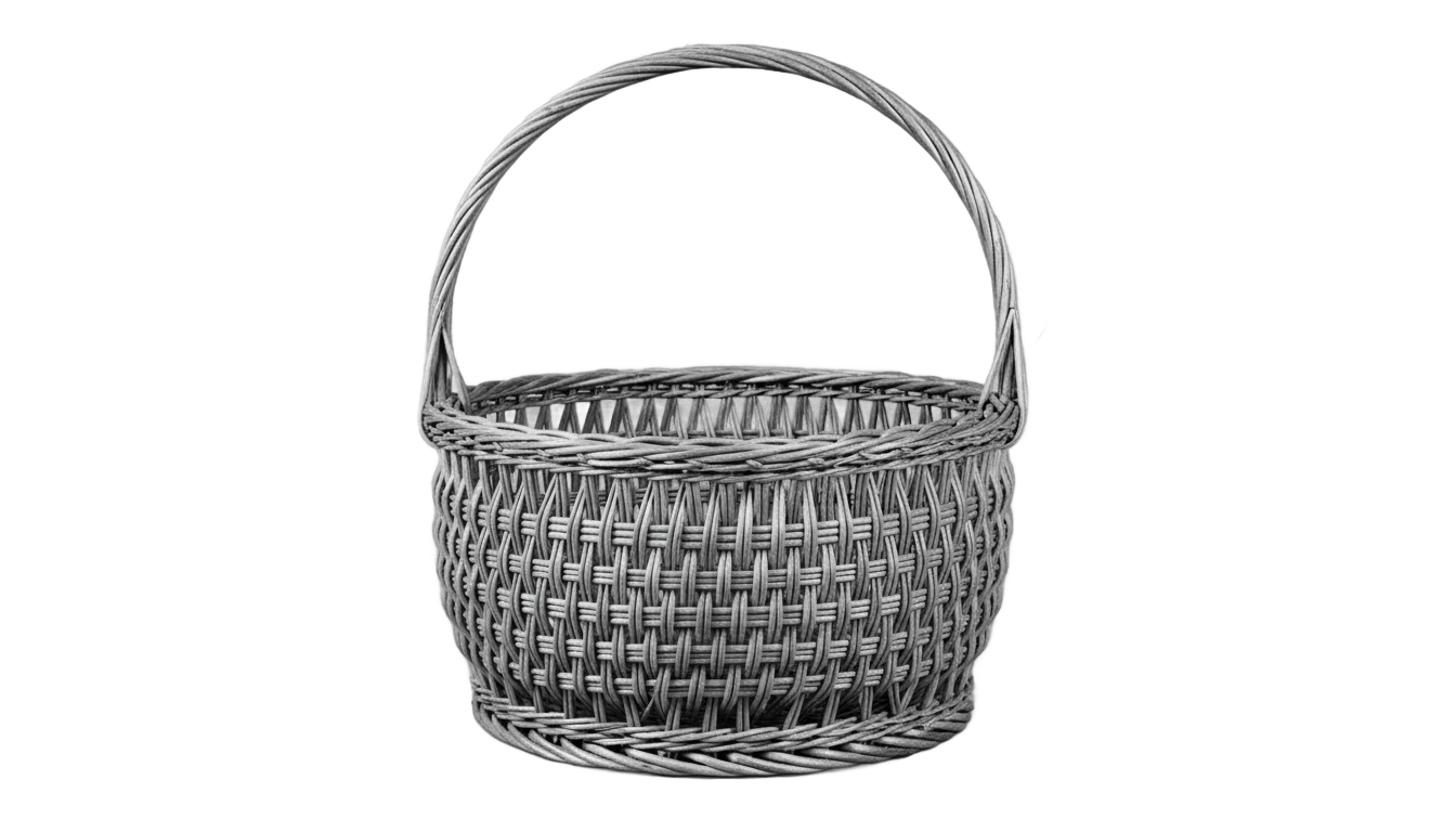 basket png black and white PNG transparent background