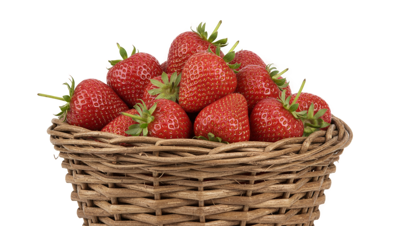 basket of strawberries png PNG transparent background