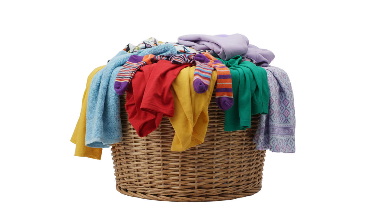 laundry basket with clothes png PNG transparent background