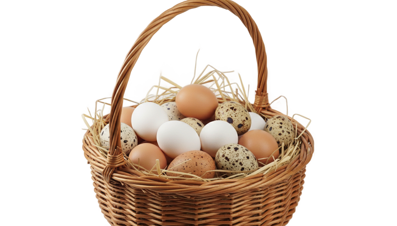 basket of eggs png PNG transparent background