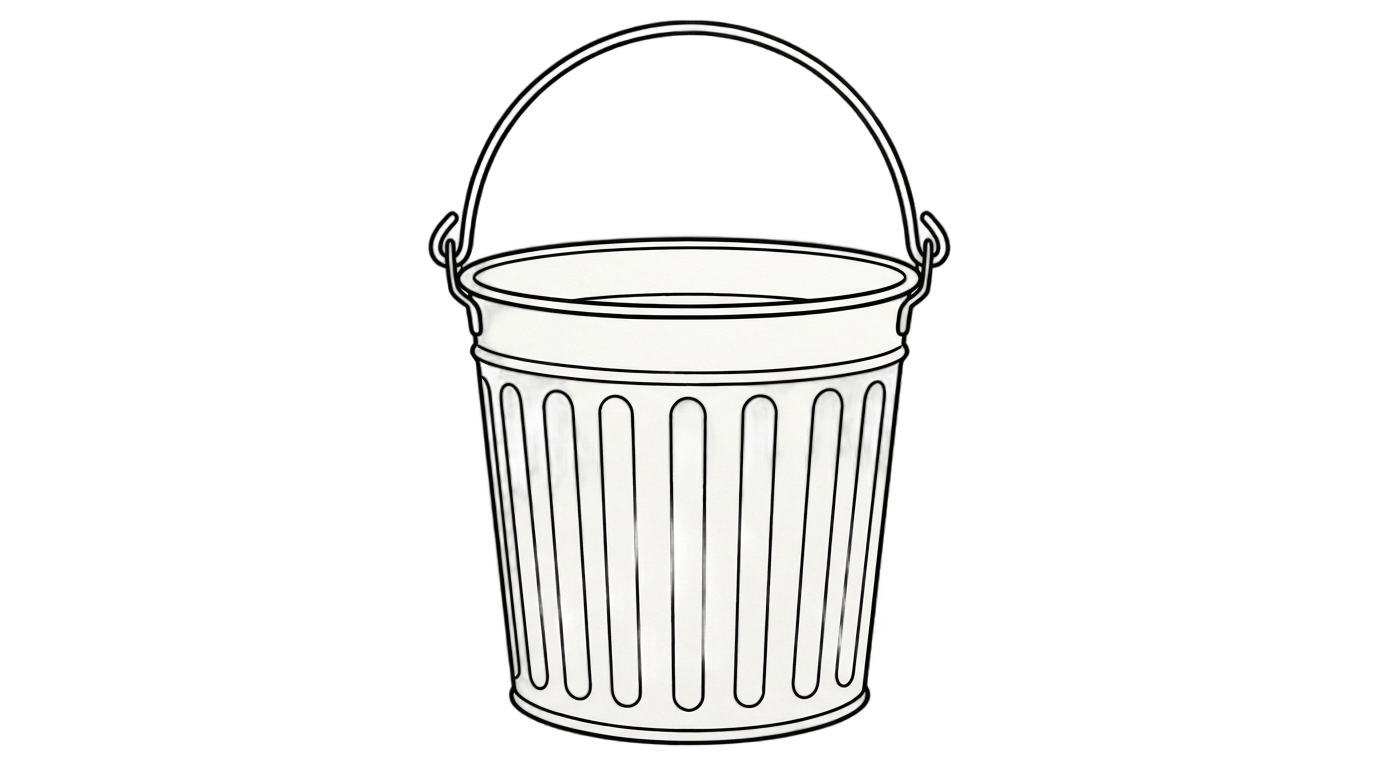 bucket clipart png black and white PNG transparent background