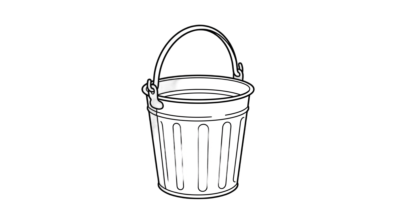 bucket clipart png black and white PNG transparent background