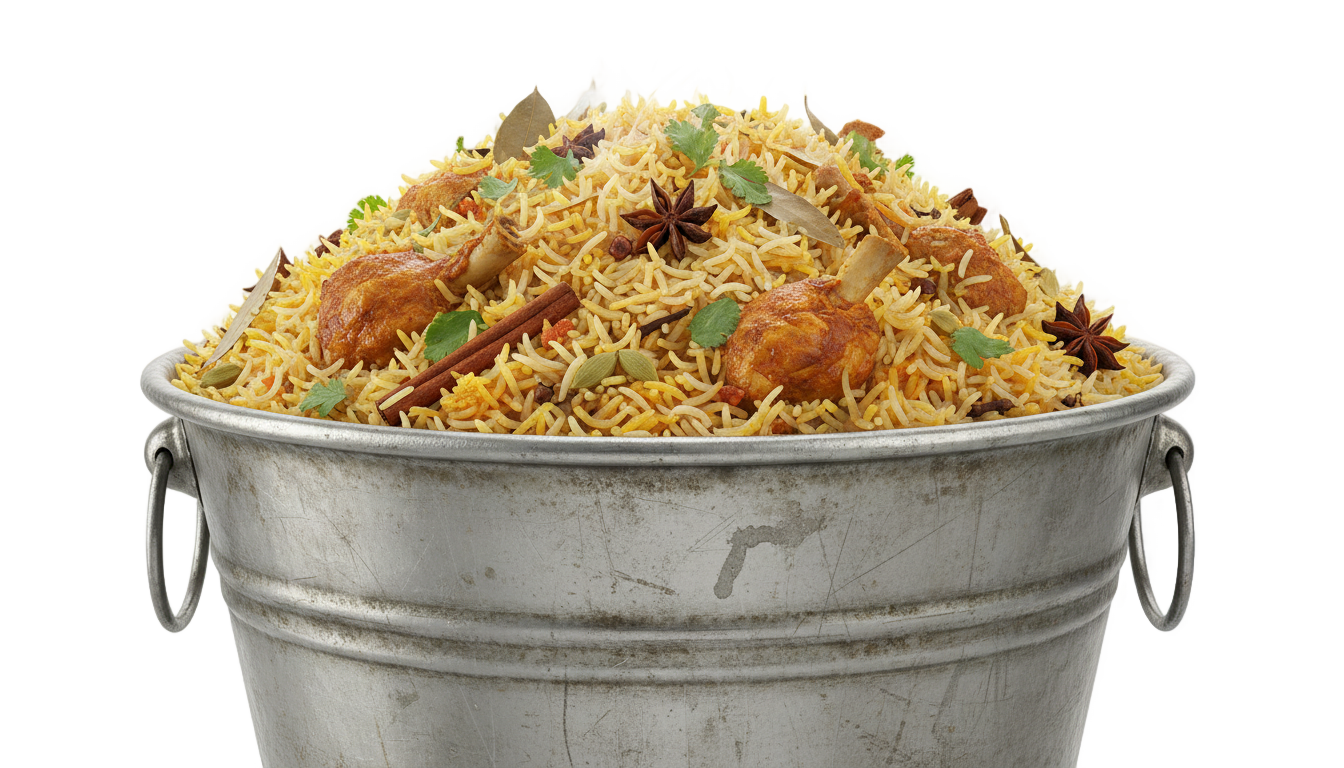 bucket biryani png PNG transparent background