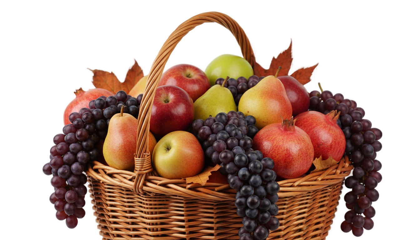 harvest fruit basket png PNG transparent background
