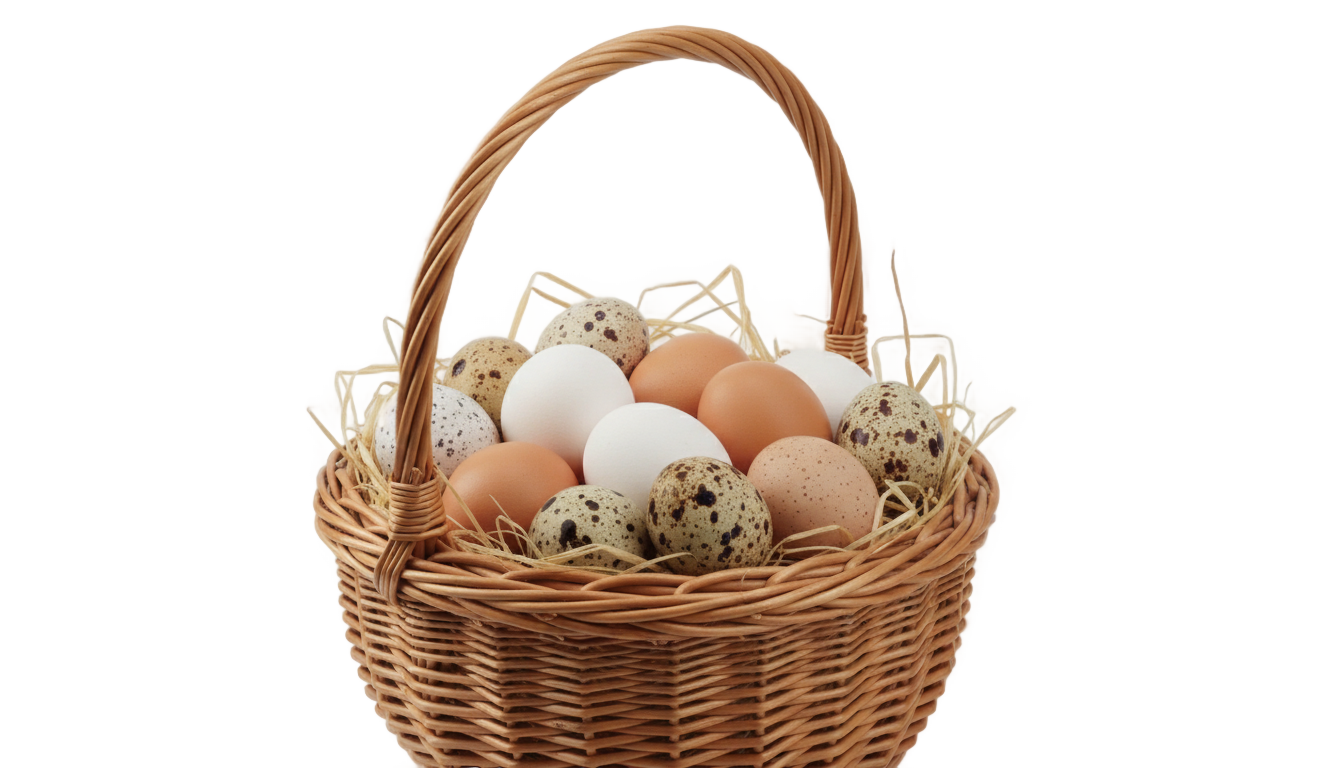 basket of eggs png PNG transparent background
