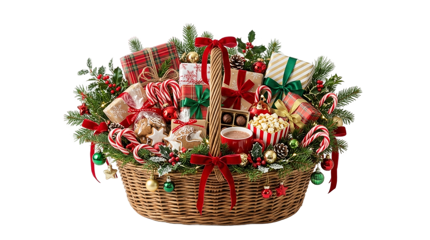christmas basket png PNG transparent background