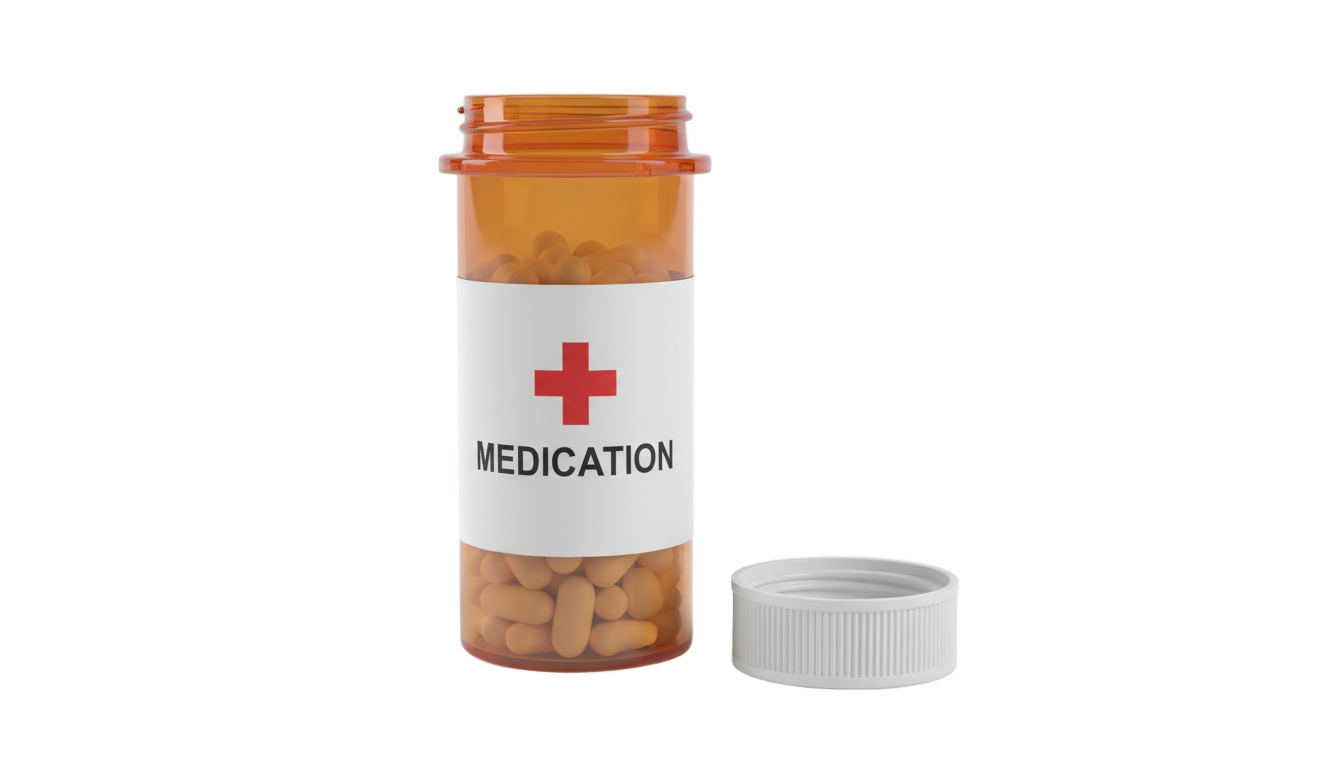 open pill bottle png PNG transparent background