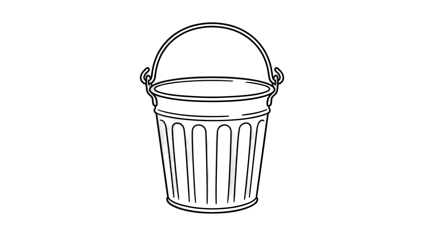 bucket clipart png black and white PNG transparent background