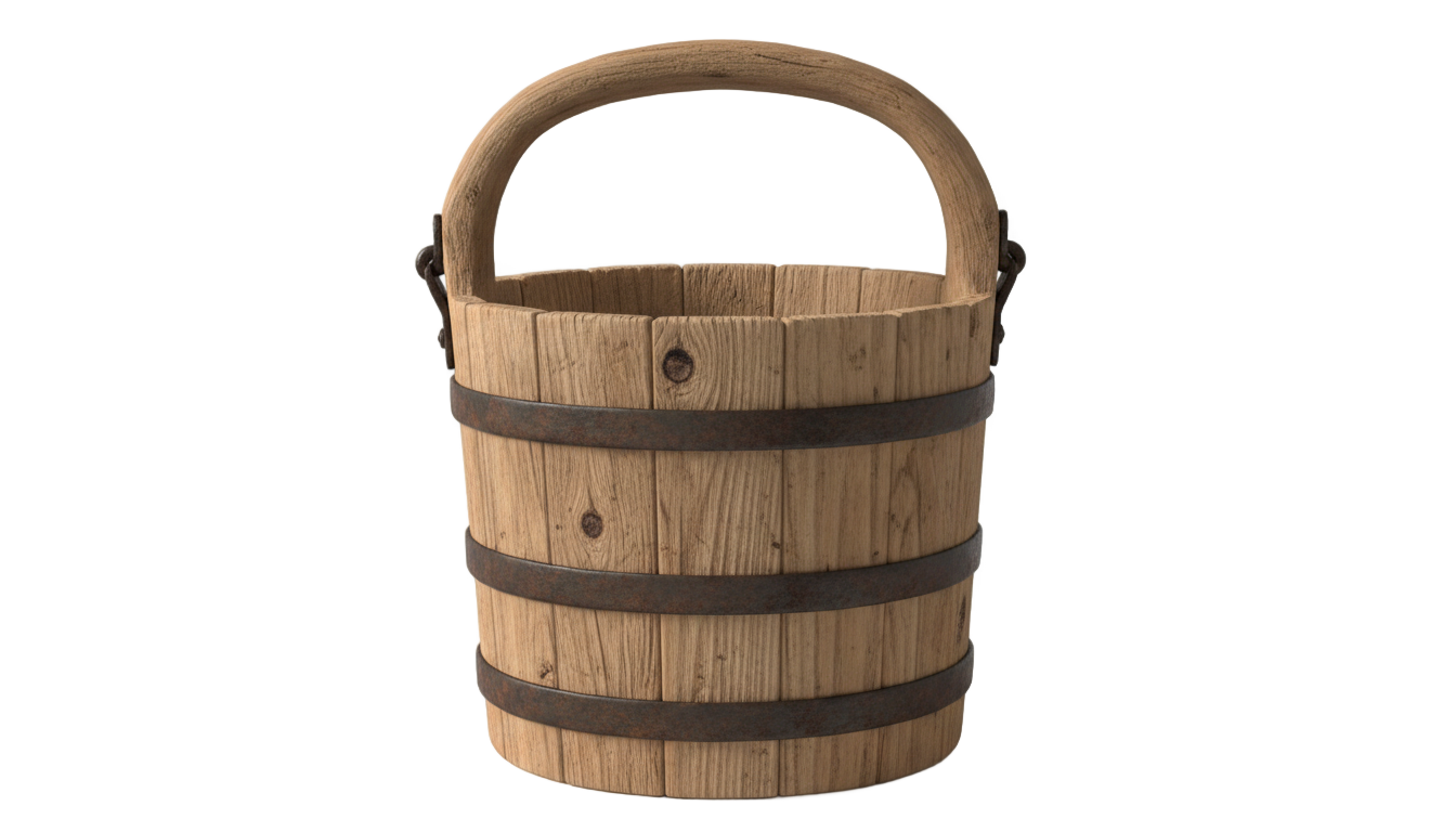 wood bucket png PNG transparent background