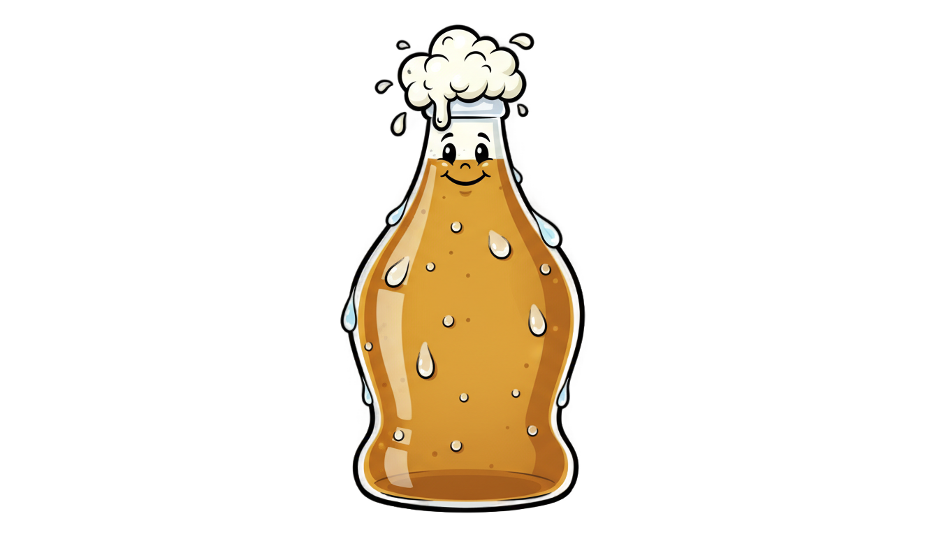 cartoon beer bottle png PNG transparent background