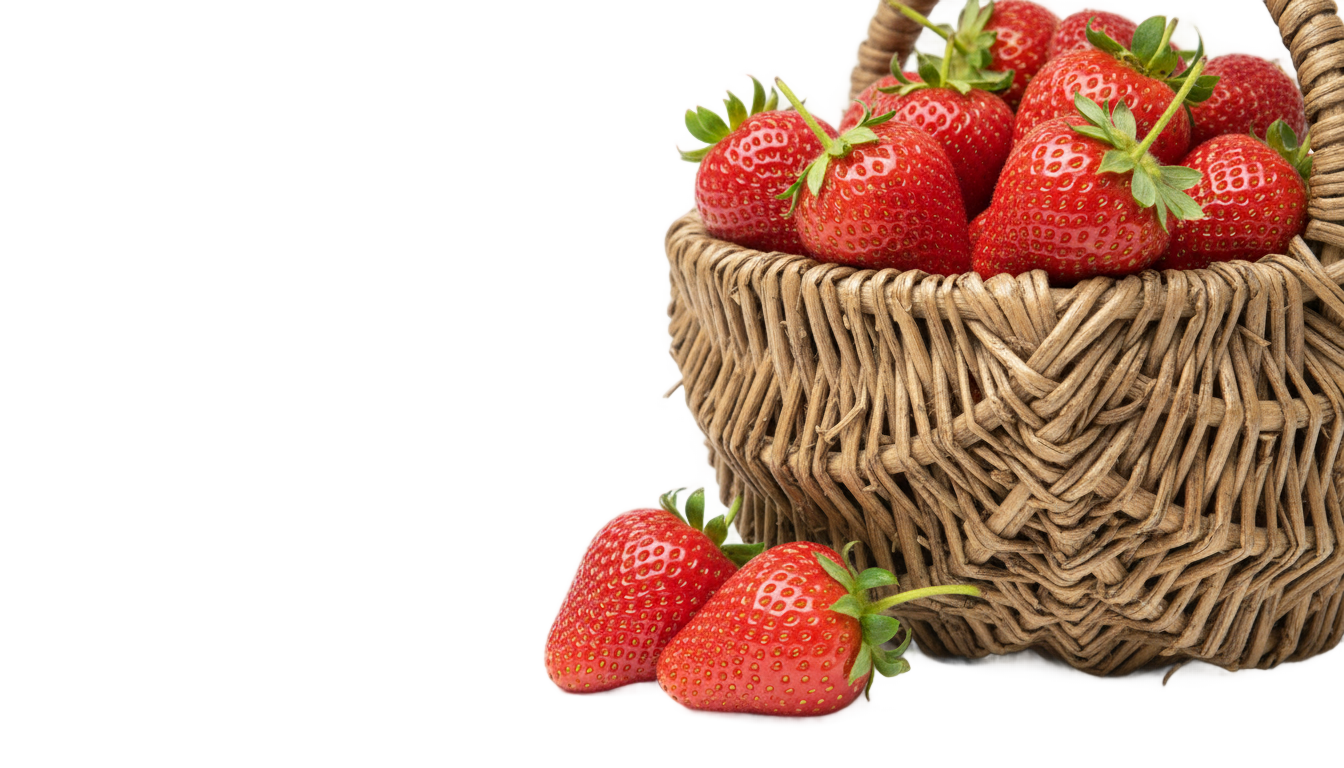 basket of strawberries png PNG transparent background