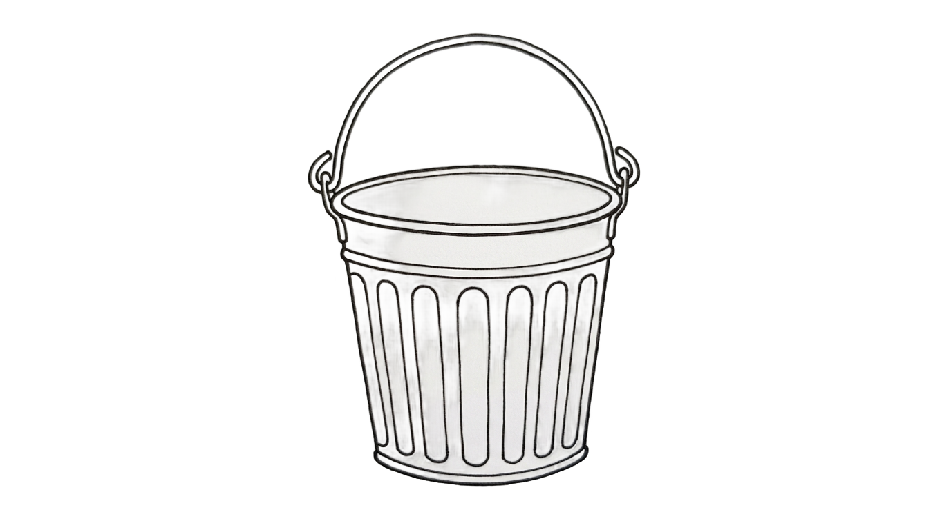 bucket clipart png black and white PNG transparent background