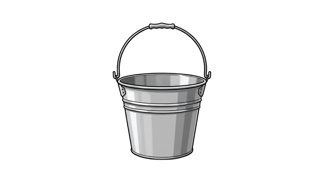 bucket png black and white PNG transparent background
