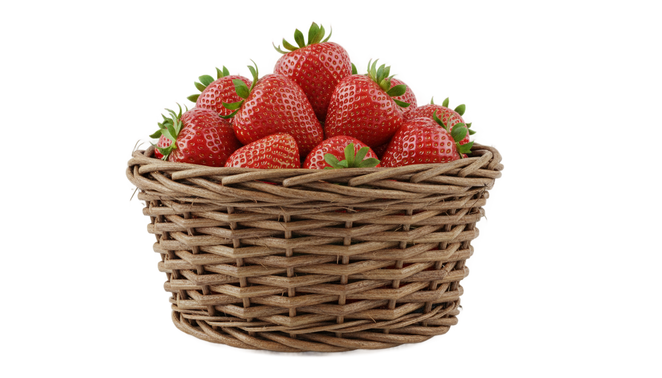 basket of strawberries png PNG transparent background