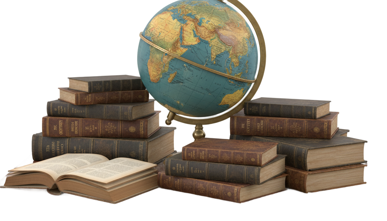 globe with books png PNG transparent background