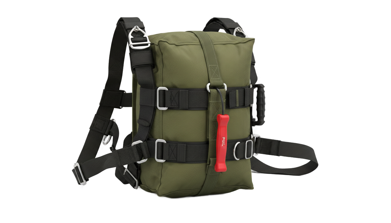 parachute backpack png PNG transparent background