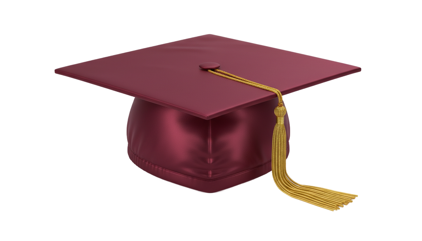 burgundy graduation cap png PNG transparent background
